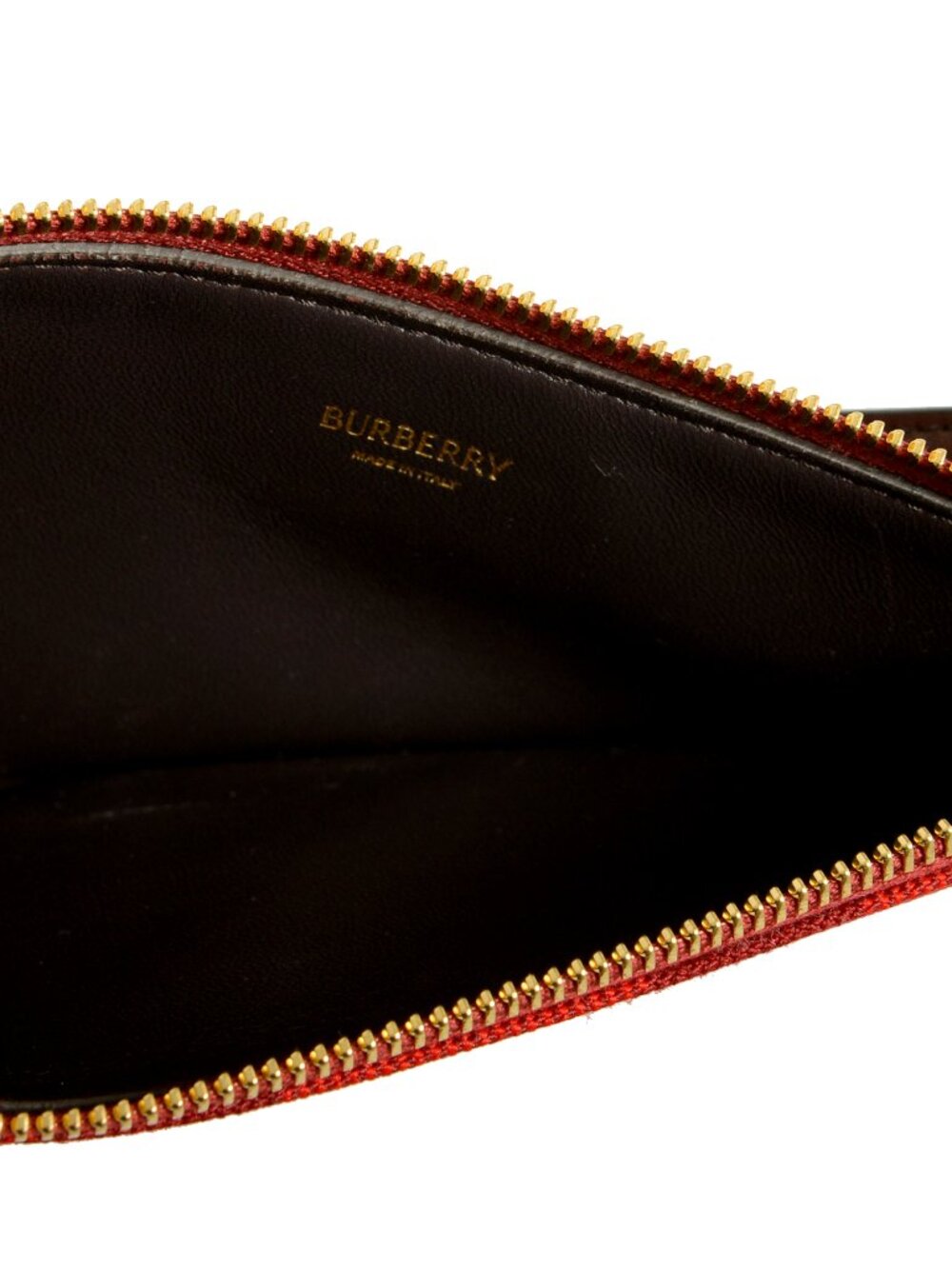 Burberry "Ls Knit Baguette" Leather Trimmed Scarlet Plaid Handbag Shoulder Bag - Picture 5 of 7